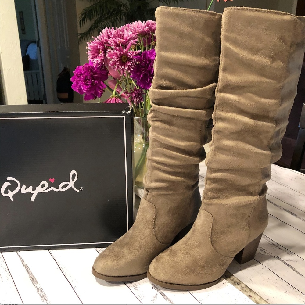 HOST PICK! Suede Round Toe Slouchy Knee High Boots